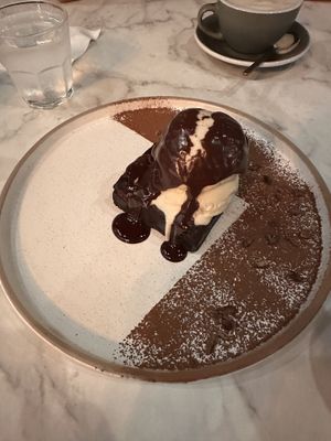 Chocolate Brownie - the brownie was a bit heavy to my taste, but the vanilla ice cream was perfect.  at Ver De in El Nido