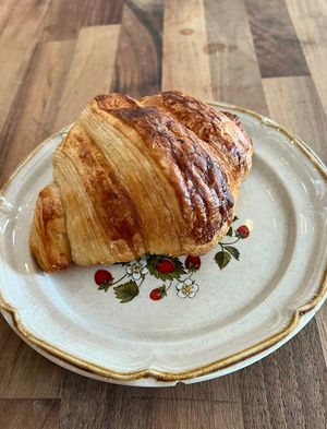 Butter croissant, vegan of course   at Retro Coffee in Asheville