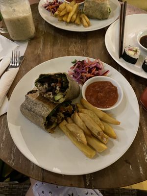 Mighty burrito   at Earth Cafe and Market in Ubud