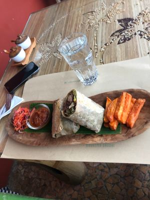 Yummy wrap at Earth Cafe and Market in Ubud