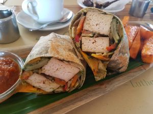 Burrito with Tofu at Earth Cafe and Market in Ubud