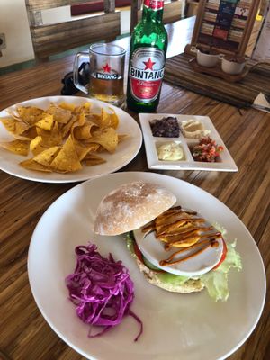 Nachos and Breakfast Sandwich  at Earth Cafe and Market in Ubud
