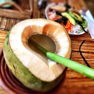 Young Coconut  at Earth Cafe and Market in Ubud