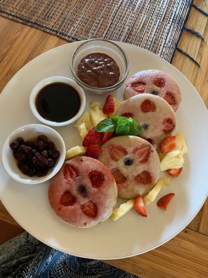 Buckwheat pankcakes, yum at Earth Cafe and Market in Ubud