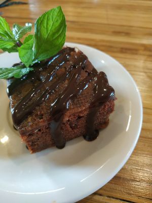 Vegan brownie at Earth Cafe and Market in Ubud