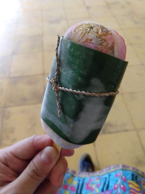 Frozen fruit popsicle at Earth Cafe and Market in Ubud