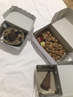 Delivery - nuggets were amazing, noodles not so much! at Earth Cafe and Market in Ubud