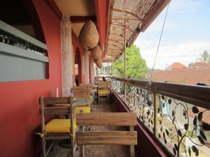 Outdoor eating area. at Earth Cafe and Market in Ubud