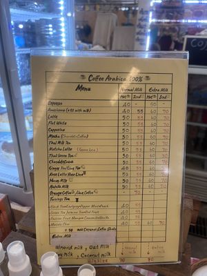 Coffee options  at Cheese Cake & Bake - Food Stall in Koh Phangan