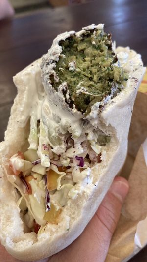 Inside falafel  at Lebanese Bites - Food Stall in Koh Phangan