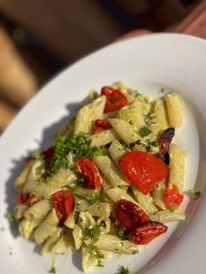 Roasted Tomato Pasta Alfredo  at The Green Zen in Rodney Bay