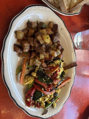 veggie rumble minus cheese and sub tofu. the side sourdough was delicious   at The Fly Trap in Ferndale