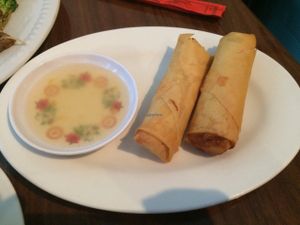Fried Vegetable Spring Rolls at Green Sprout in Atlanta