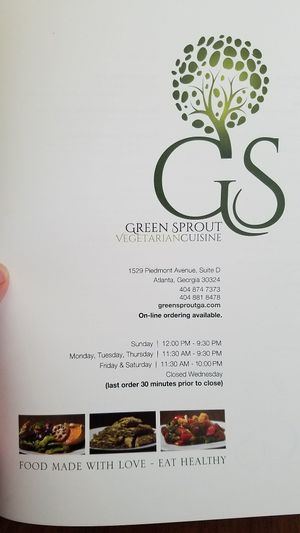 Menu, July 2018, Page 1 at Green Sprout in Atlanta