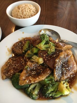 Chef Special portabella mushrooms and brocolli at Green Sprout in Atlanta