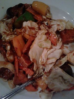  twice-cooked soy pork in a delicious slightly spicy sauce at Green Sprout in Atlanta