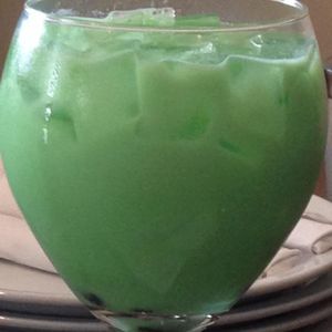 honey dew bubble tea at Green Sprout in Atlanta