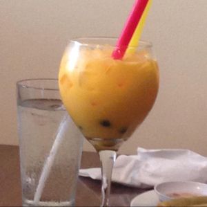 mango bubble tea at Green Sprout in Atlanta