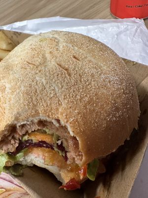 Plant based patty   at Malibu Burgers in Ballina