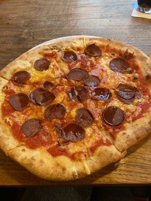 Vegane Chorizo Pizza  at Pizza Bertoldi - Jakubská in Prague