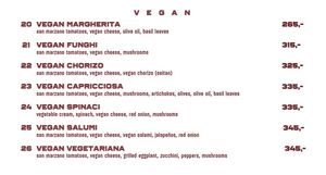 Menu at Pizza Bertoldi - Jakubská in Prague