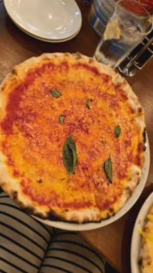 Vegan cheese margharita at Just Pizza & Pasta in Douglas