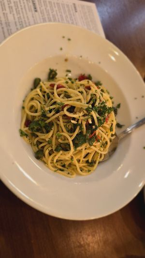 Spaghetti Aglio e Olio (Not on menu) at Just Pizza & Pasta in Douglas