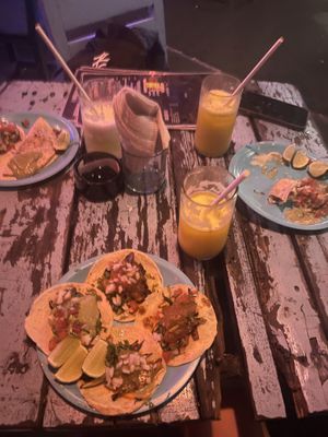 Vegan tacos with portobello and mixed vegetables   at I Scream Bar in Bacalar