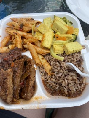 Large platter  at Ma's Vegi Deli in St Thomas