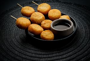 Kushiagues de Plátano:
Crispy panko-breaded ripe plantain. Sweet, golden and comforting—simple but seriously satisfying. at Ishiki - Cloud Kitchen in Mexico City