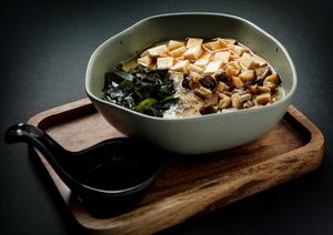 Miso Especial:
500 ml of pure flavor with tofu cubes, shiitake mushrooms, wakame seaweed & scallions. Comforting, balanced, and made with Ishiki magic. at Ishiki - Cloud Kitchen in Mexico City