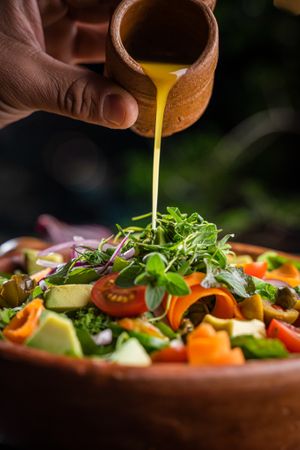 Avocado Salad, with a house vinagrette, with fresh vegetables from our market, and avocados from local farmers. at Maxan in Antigua