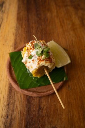 Elote loco at Maxan in Antigua