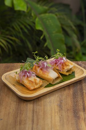 Chuchitos de maiz con chipilín at Maxan in Antigua