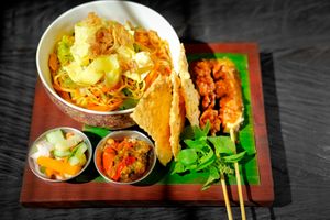 Mie Goreng (wok fried noodles) - vegetables, tempeh, tofu, acar, sambal at Jackson Lily's in Seminyak