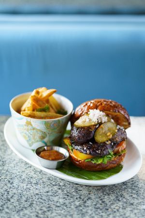 Mushroom burger at Jackson Lily's in Seminyak