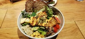 Salad with tofu at Common Well  in Kyoto