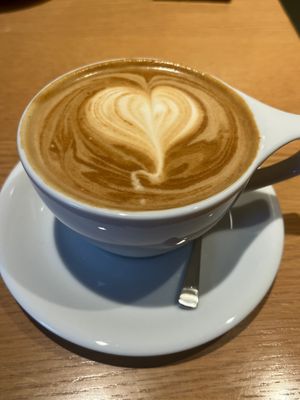 Fantastic soy flat whitee  at Common Well  in Kyoto