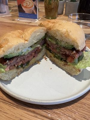Vegan burger  at Common Well  in Kyoto
