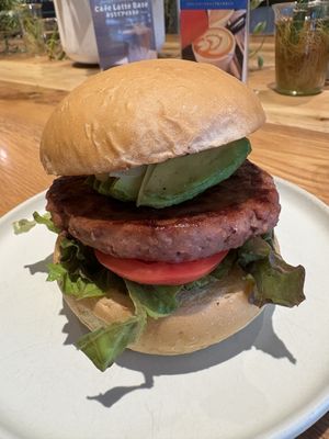 Vegan burger  at Common Well  in Kyoto