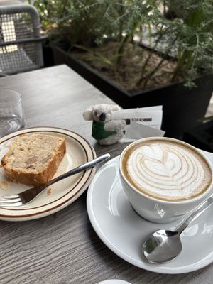 Banana bread & chai lattee  at Common Well  in Kyoto
