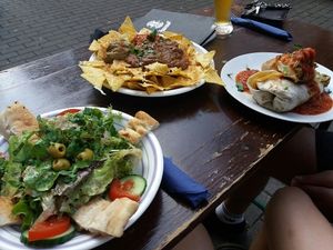 burrito, nachos and salat at Kombuse in Mannheim