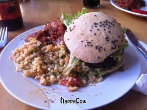 Black bean vegan cheese burger  at Kombuse in Mannheim