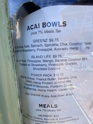 Açaí bowls  at Grab 'n Go Health Bar in Provincetown