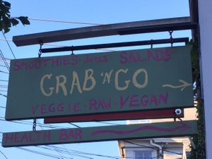 Sign at Grab 'n Go Health Bar in Provincetown