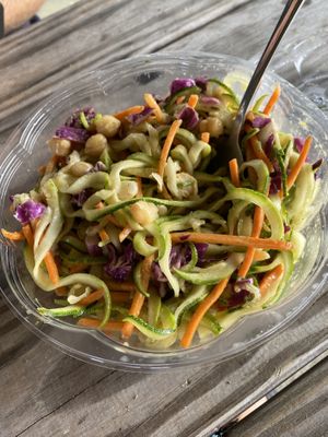 Vegan peanut zoodles  at Grab 'n Go Health Bar in Provincetown