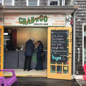 Store front at Grab 'n Go Health Bar in Provincetown