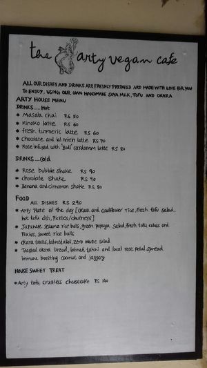 This cafe is 100%vegan at The Arty Vegan - थे'आर्टिवेजन कैफे in Pushkar