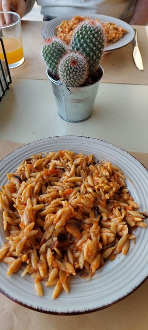Orzo with veggies at GOJI Vegan Hotel in Rhodes