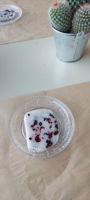 Coconut cranberry something - really good! at GOJI Vegan Hotel in Rhodes